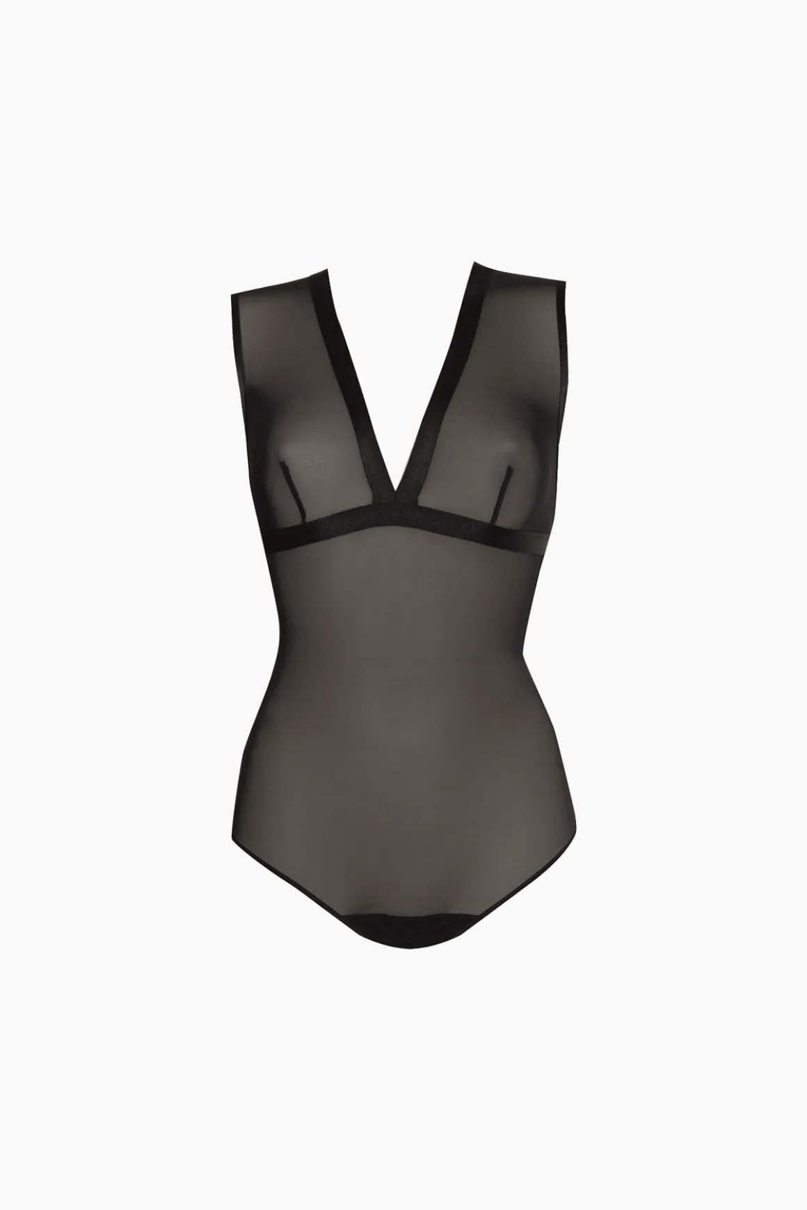 Body en tulle sans manches Tulle Design - Noir