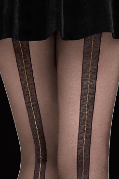 Collant Fantaisie 25D Baguette Féline Magic Nights - Noir ébène