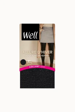 Collant opaque 220D Douceur Cachemire Allure d'Hiver - Noir ébène