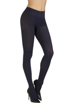 Collant Opaque 60D Well Infini Confort - Bleu de minuit