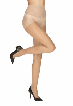 Collant Transparent 19D Elastivoile Satiné - Beige medium