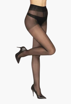 Collant Transparent 19D Elastivoile Satiné - Noir