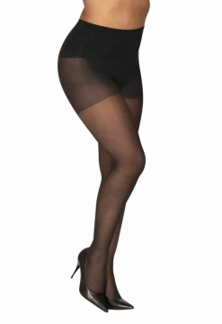 Collant Transparent 20D Ventre Plat Morphologie - Noir