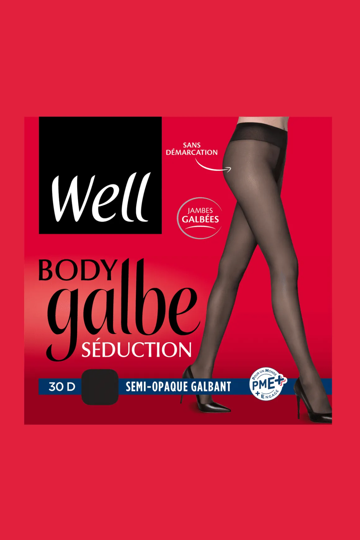 Collant Voile Galbant Semi-Opaque 30D Séduction Body Galbe - Noir