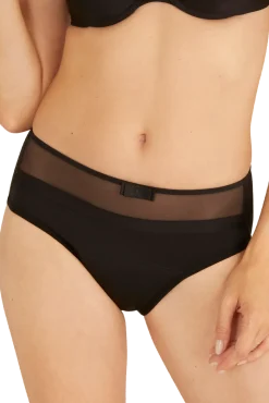 Flux Modéré - Culotte Menstruelle Tulle Design Intimement WELL - Noir