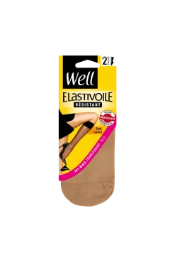 Lot de 2 paires de Mi-bas Transparents 15D Elastivoile Résistant - Sable