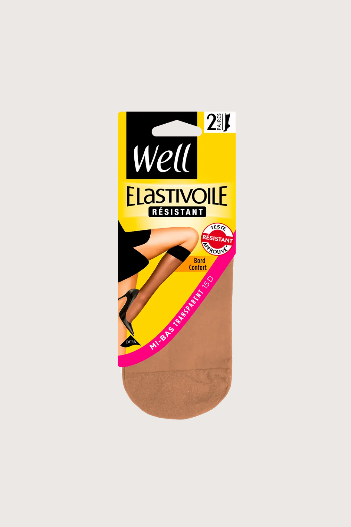 Lot de 2 paires de Mi-bas Transparents 15D Elastivoile Résistant - Ibiza