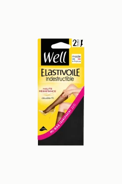 Lot de 2 paires de Mi-bas Transparents 25D Elastivoile Indestructible - Noir