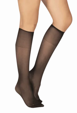 Lot de 2 paires de Mi-bas Transparent 19D Elastivoile Contact - Noir