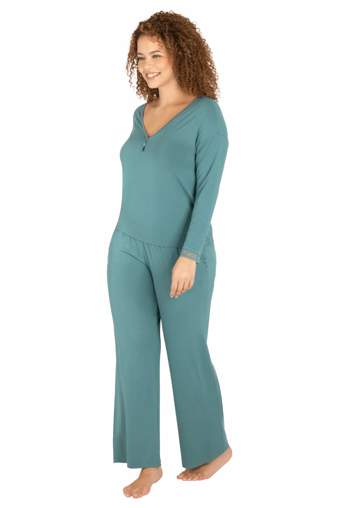 Pantalon Large Minuit - Vert paon