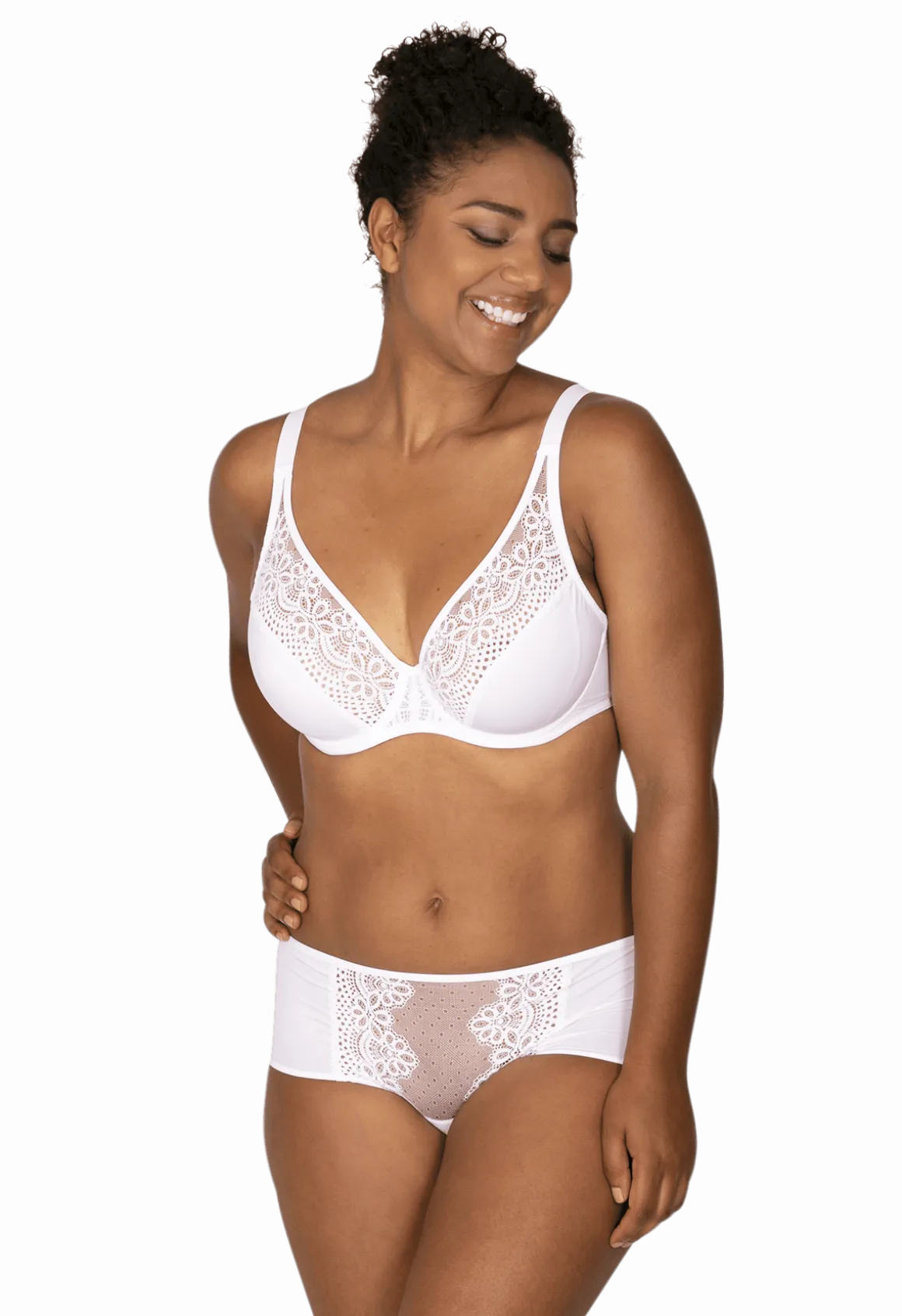Shorty en dentelle et microfibre L'irrésistible - Blanc