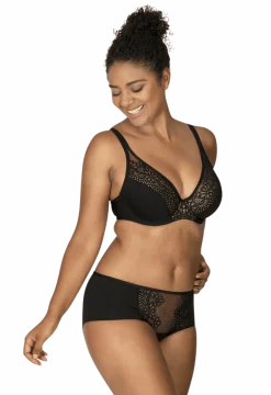 Shorty en dentelle et microfibre L'irrésistible - Noir
