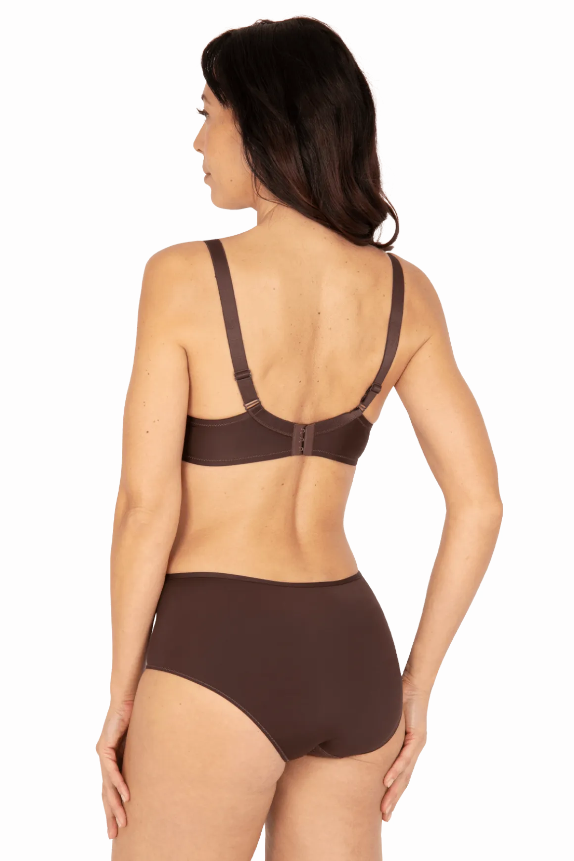Shorty en dentelle et microfibre L'irrésistible - Châtaigne