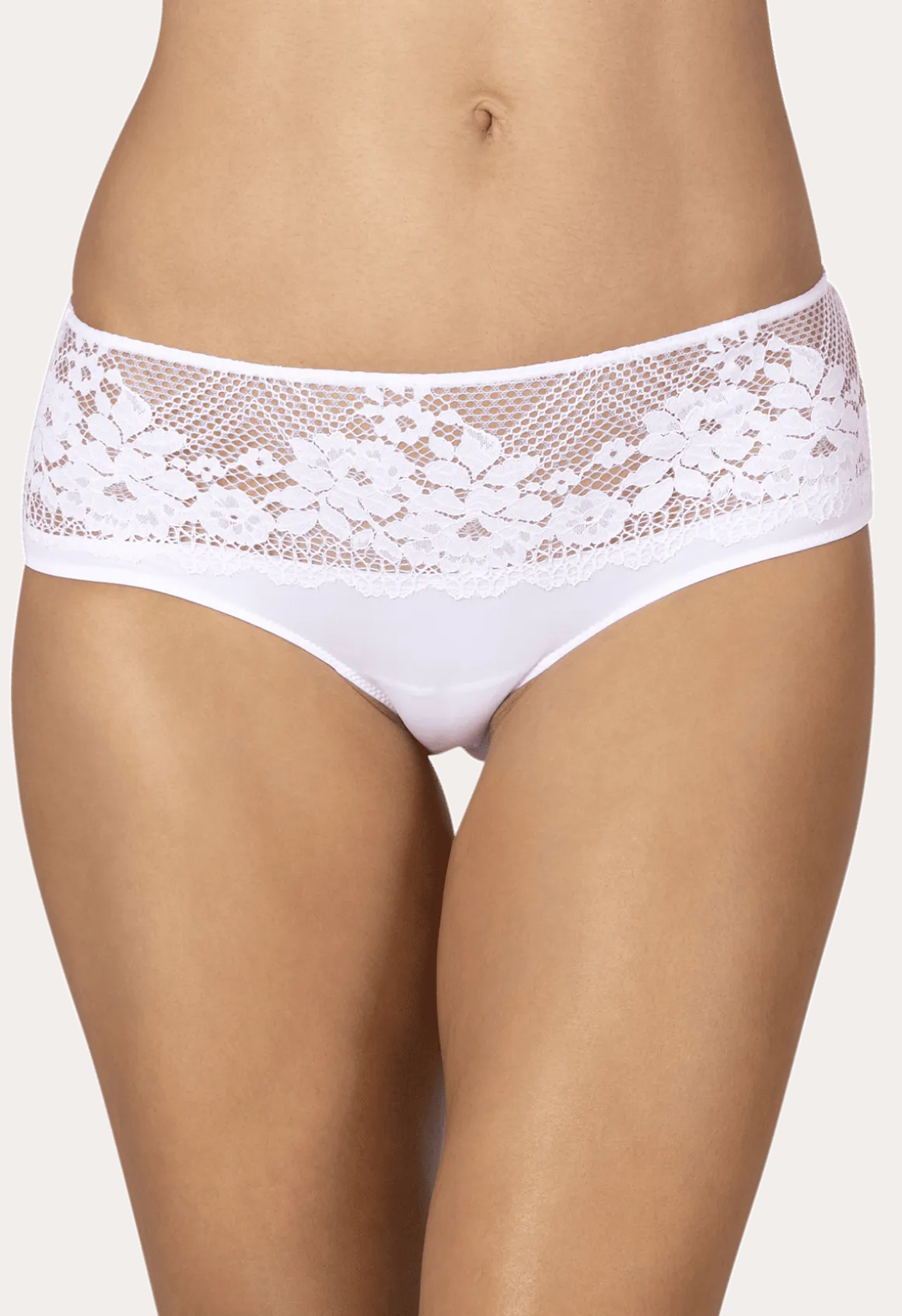 Shorty Résille Florale - Blanc