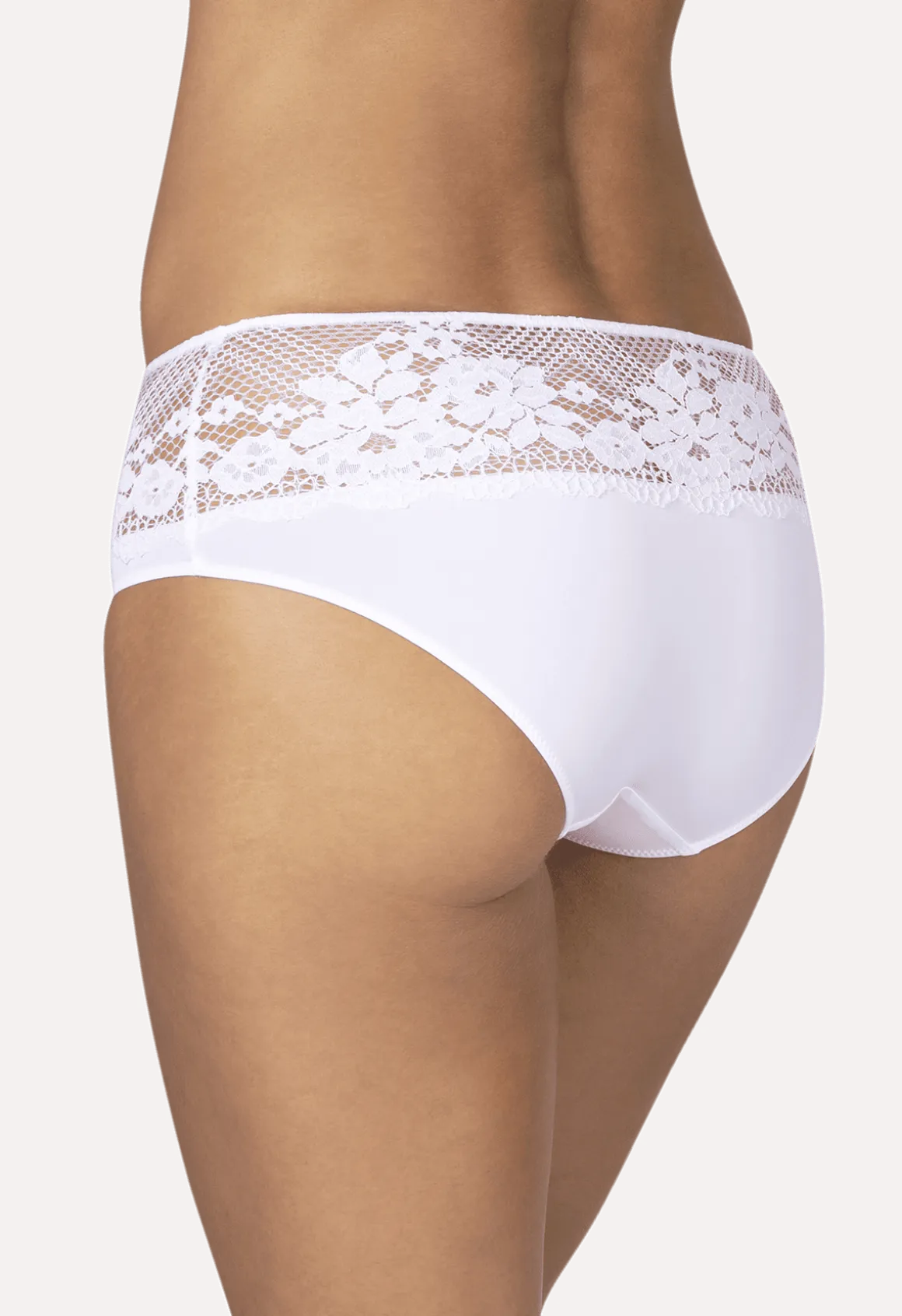 Shorty Résille Florale - Blanc