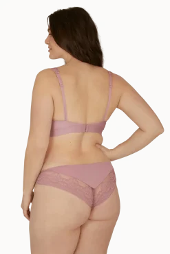 Slip brésilien dentelle et microfibre L'irrésistible - Lilas