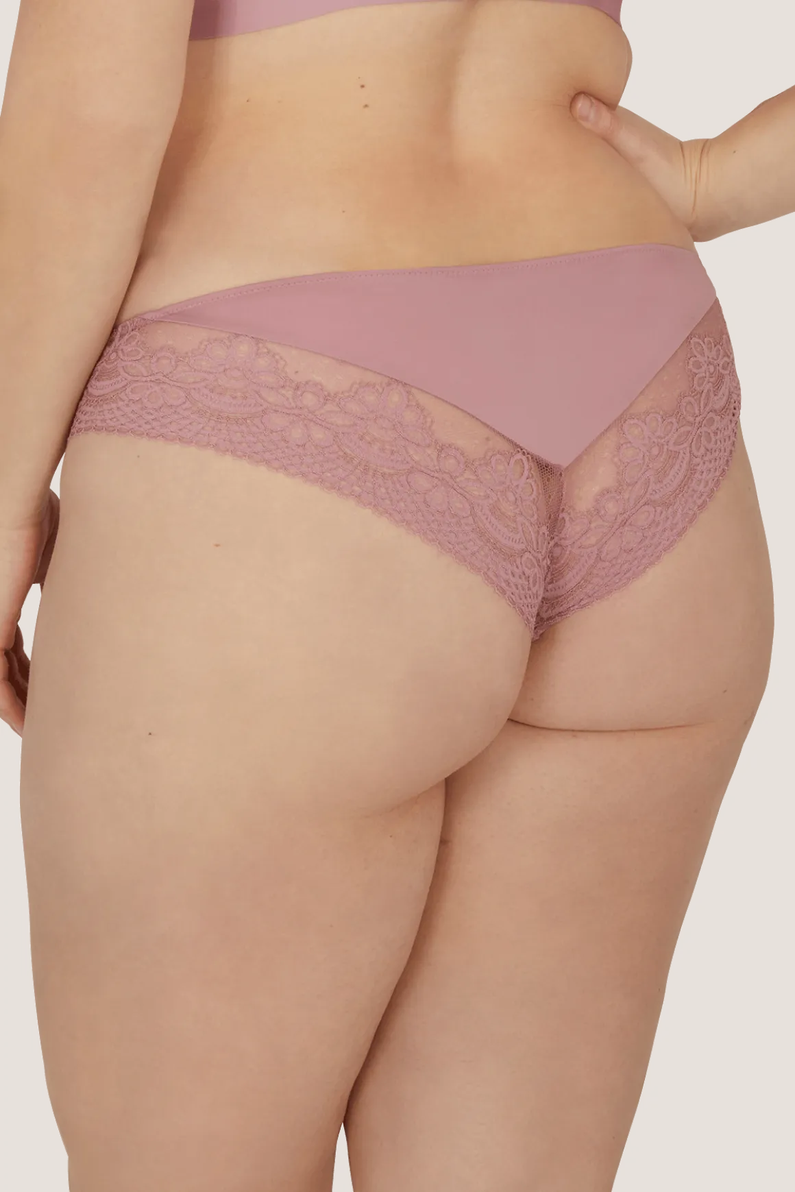 Slip brésilien dentelle et microfibre L'irrésistible - Lilas