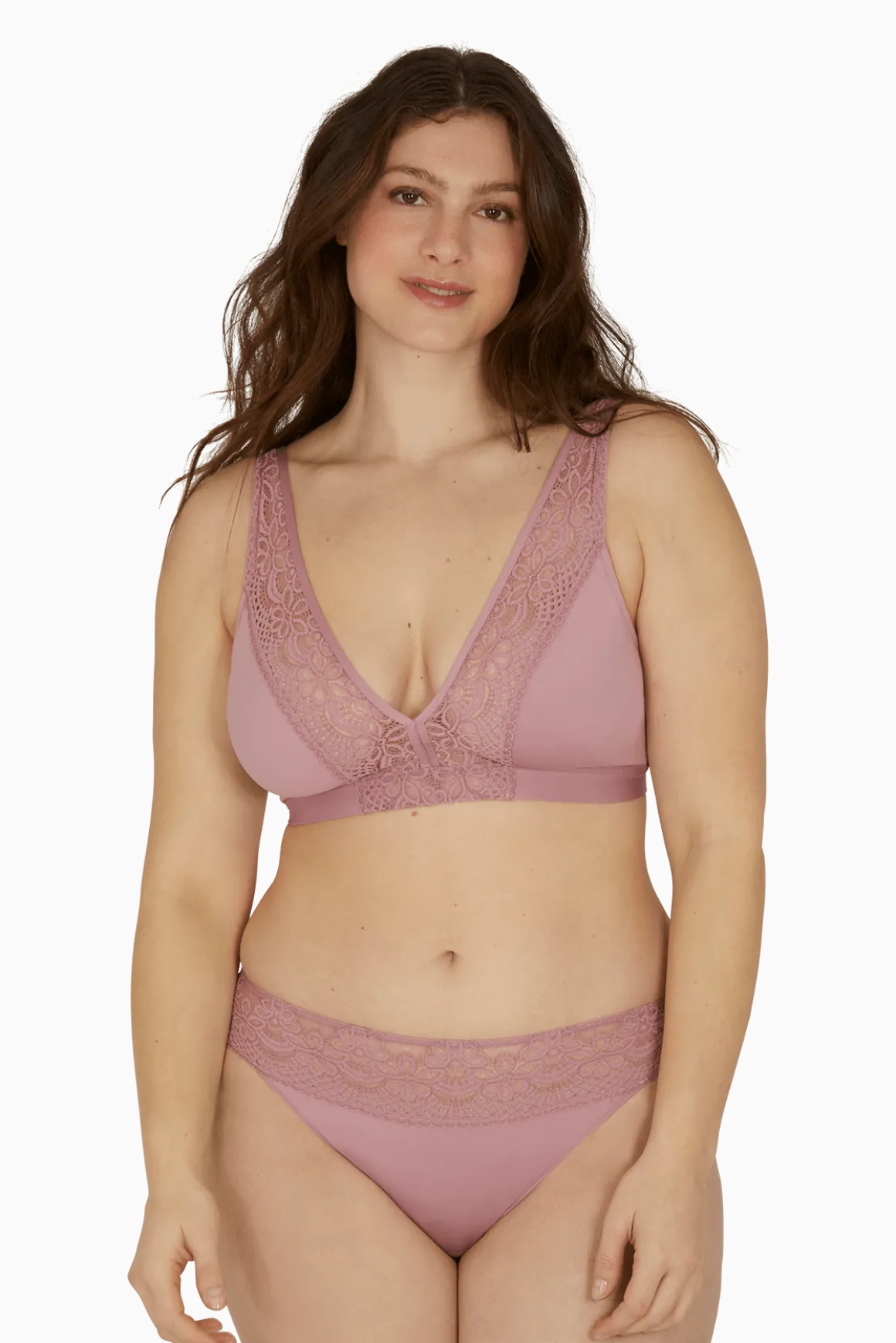 Slip brésilien dentelle et microfibre L'irrésistible - Lilas