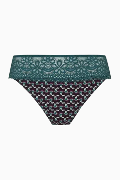 Slip brésilien dentelle et microfibre L'irrésistible - Imprimé folk