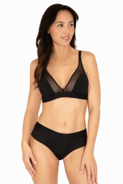 Slip brésilien Tulle Design - Noir