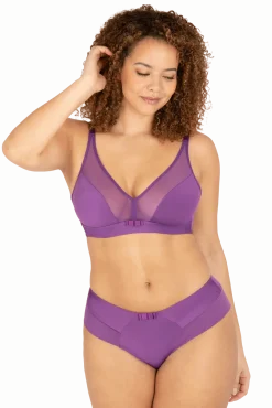 Slip Brésilien Tulle Design - Violet