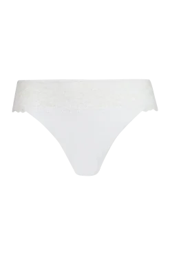 Slip Résille Florale - Blanc