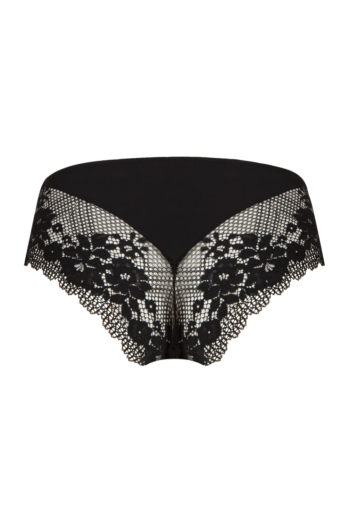 Slip Résille Florale - Noir