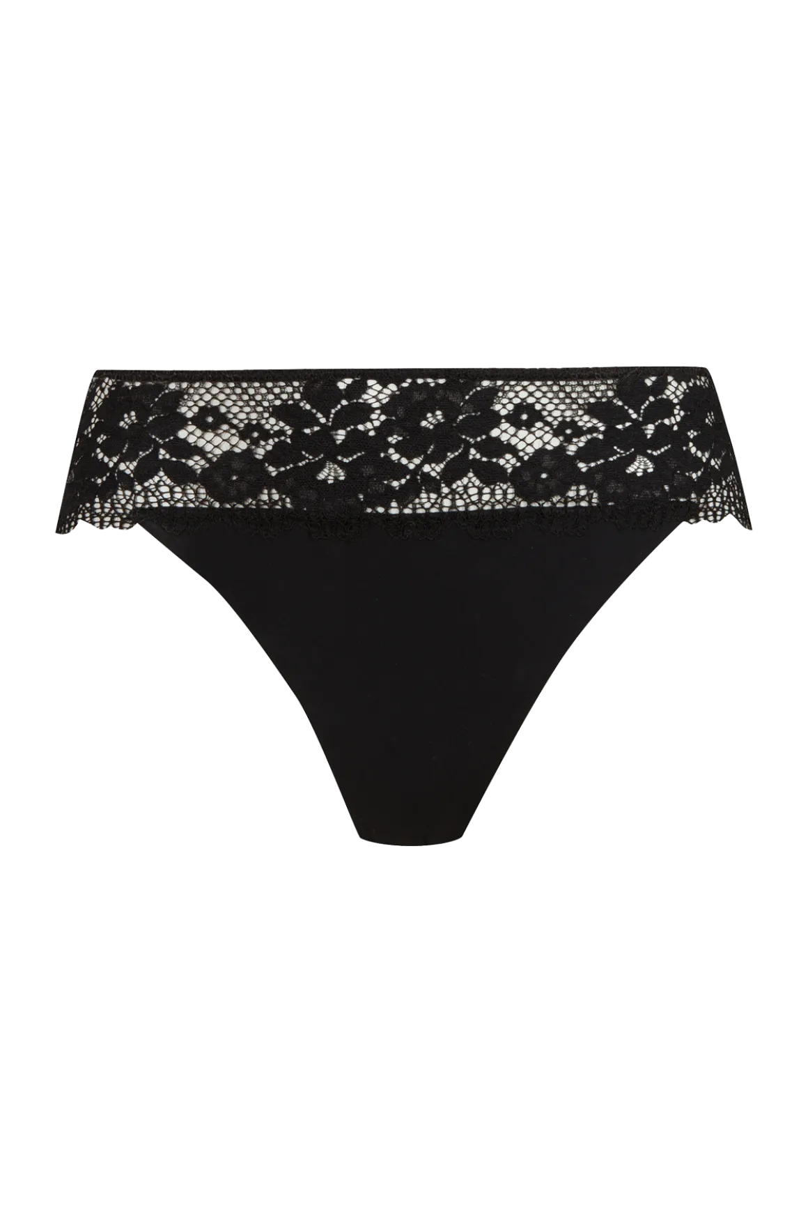 Slip Résille Florale - Noir