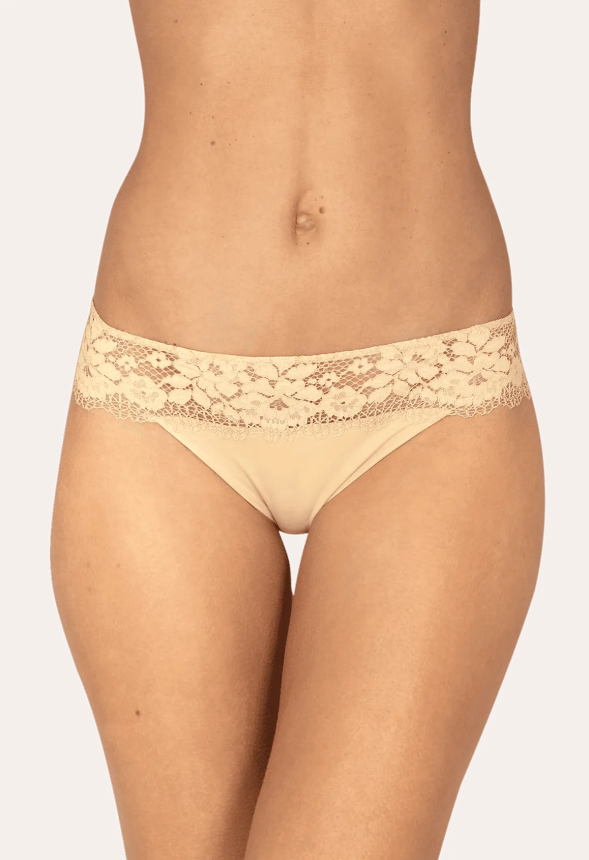 Slip Résille Florale - Nude
