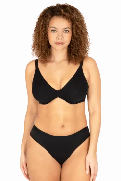 Soutien-gorge à armatures Tulle Design Coton - Noir