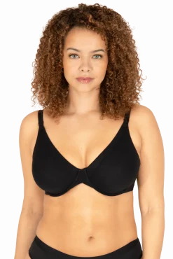 Soutien-gorge à armatures Tulle Design Coton - Noir