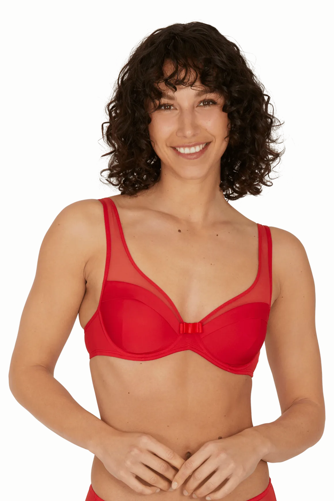 Soutien-gorge à armatures Tulle Design - Rouge ardent