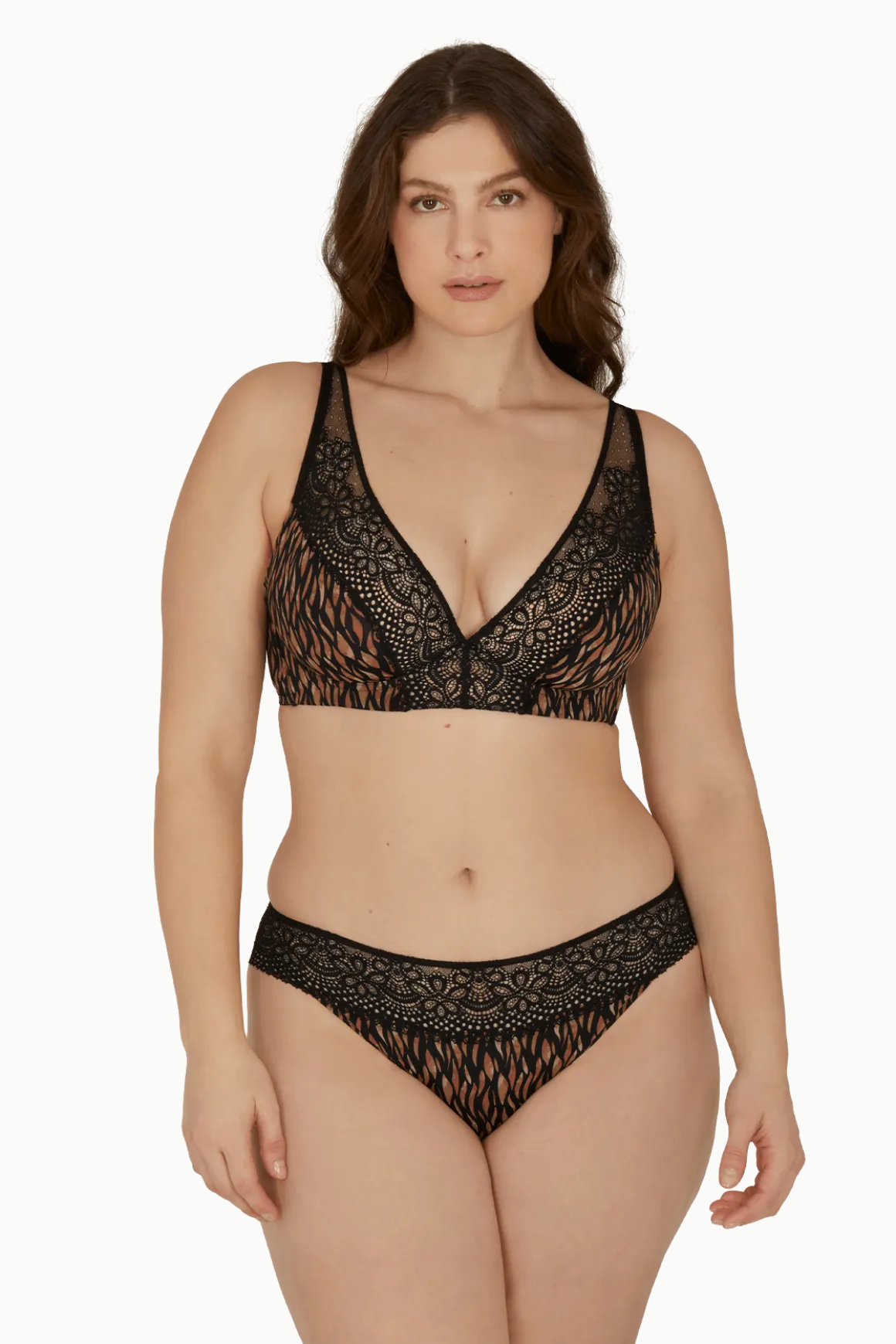 Soutien-gorge coques en dentelle et microfibre L'irrésistible - Fauve