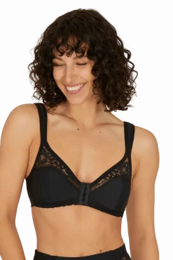 Soutien-gorge sans armatures agrafage avant Well Allure L'Elégante - Noir