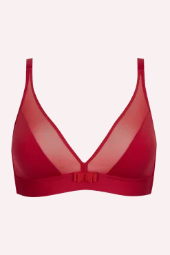 Soutien-gorge sans armatures Tulle Design - Rouge ardent