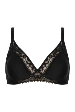 Soutien-gorge sans armatures basque dentelle Well Allure L'Elégante - Noir