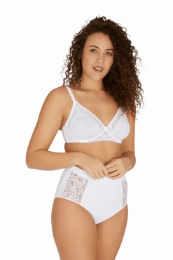 Soutien-gorge sans armatures basque dentelle Well Allure L'Elégante - Blanc