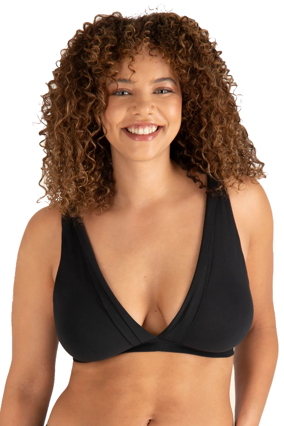 Soutien-gorge sans armatures Tulle Design Coton - Noir