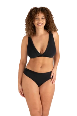 Soutien-gorge sans armatures Tulle Design Coton - Noir