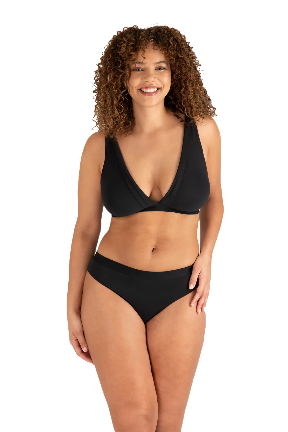 Soutien-gorge sans armatures Tulle Design Coton - Noir