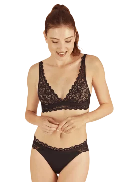 Soutien-gorge sans armatures Dentelle Audacieuse - Noir