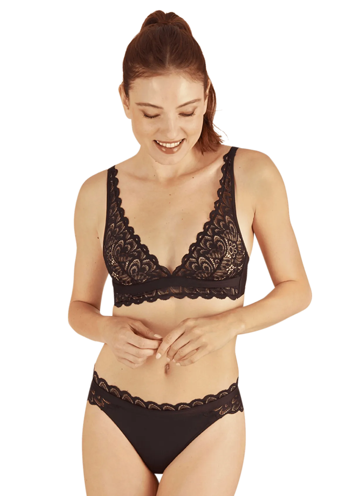 Soutien-gorge sans armatures Dentelle Audacieuse - Noir