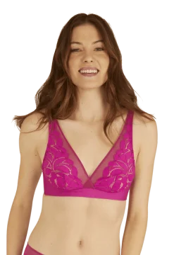 Soutien-gorge sans armatures Dentelle Prodigieuse - Fuchsia